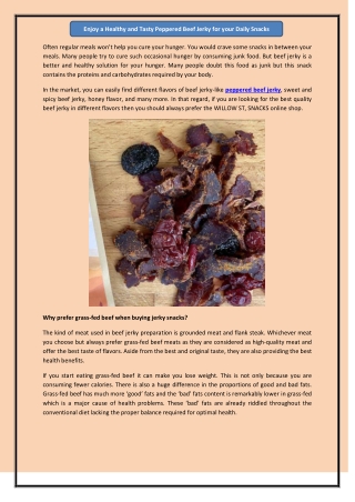 Enjoy a Healthy and Tasty Peppered Beef Jerky for your Daily Snacks