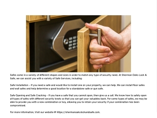 Safe Installation & Repair