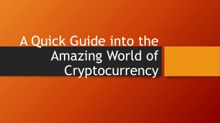 A Quick Guide into the Amazing World of Cryptocurrency