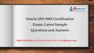 [UPDATED] Oracle 1Z0-060 Certification Exam: Sample Questions and Answers