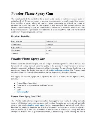 Powder Flame Spray Gun | Flame Powder Spray Gun