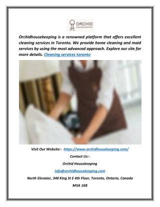 Cleaning Services Toronto | Orchidhousekeeping