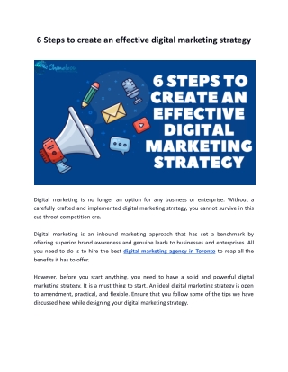 6 Steps to create an effective digital marketing strategy