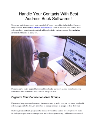 Handle Your Contacts With Best Address Book Softwares!