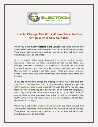 How To Change The Work Atmosphere In Your Office With A Cctv Camera