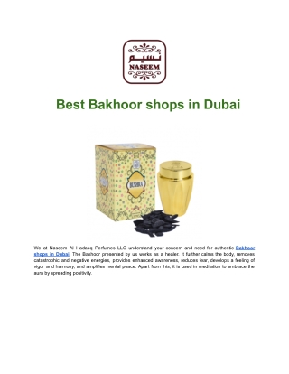 Best Bakhoor shops in Dubai