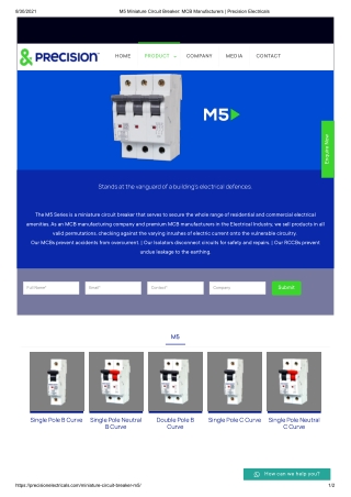 M5 miniature circuit breaker for all round protection