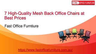 7 High-Quality Mesh Back Office Chairs at Best Prices | Fast Office Furniture