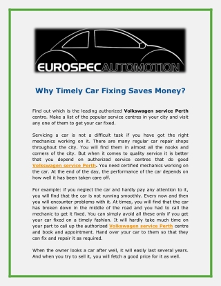 Why Timely Car Fixing Saves Money