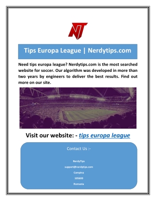 Tips Europa League | Nerdytips.com