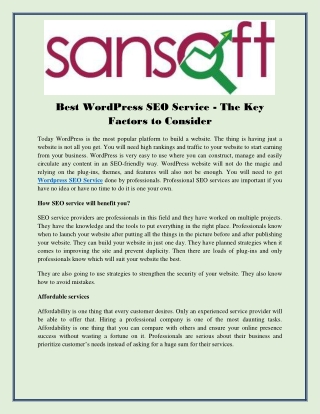 Best WordPress SEO Service - The Key Factors to Consider