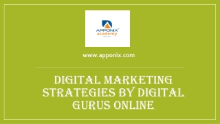 Digital Marketing Strategies by Digital Gurus Online