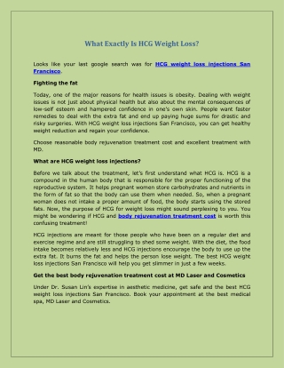 What Exactly Is HCG Weight Loss