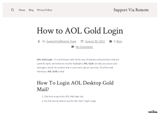 How to Aol gold login