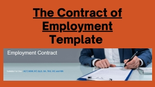 The Contract of Employment Template | Precedents Online