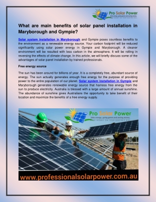 Solar System Installation in Maryborough