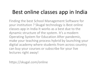 Best online classes app in India