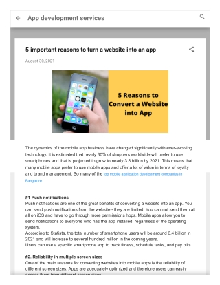 5 important reasons to turn a website into an app