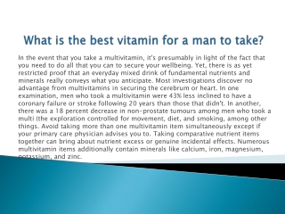 What is the best vitamin for a man to take
