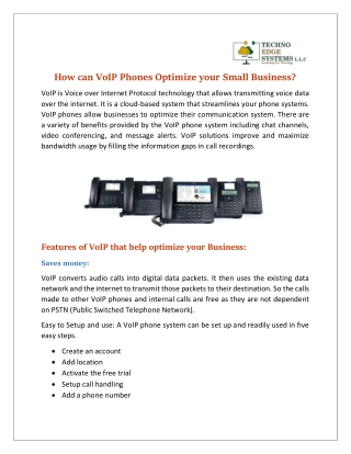 How can VoIP Phones Optimize your Small Business?