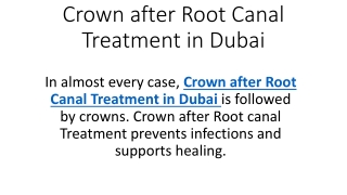 Crown after Root Canal Treatment in Dubai