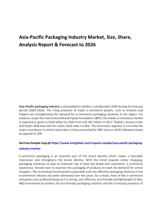 Asia-Pacific Packaging Industry Market, Size, Share, Analysis Report & Forecast