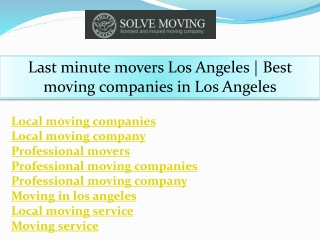Local moving companies