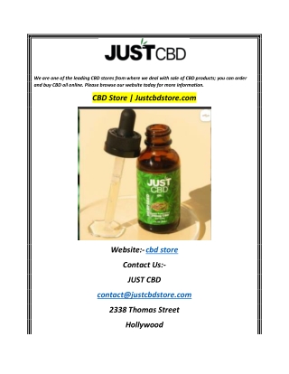 CBD Store  Justcbdstore.com