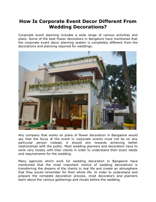 How Is Corporate Event Decor Different From Wedding Decorations