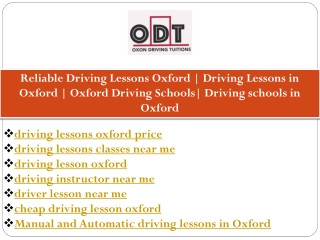 driving lessons oxford price