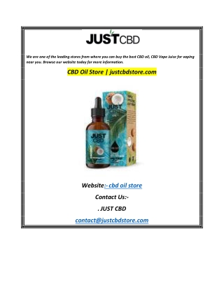 CBD Oil Store  justcbdstore.com