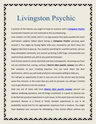 Livingston Psychic