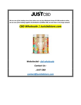 CBD Wholesale  Justcbdstore.com