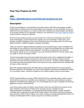 Final Year Projects for ECE-converted
