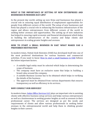 HOW TO START A SMALL BUSINESS IN UAE