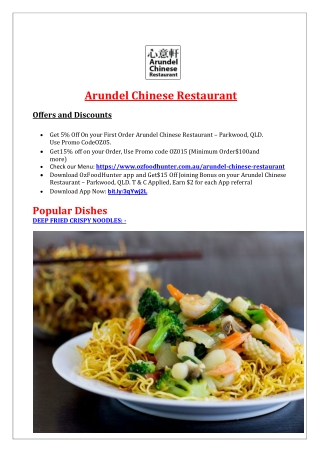 Get 5% off - Arundel Chinese Restaurant - Parkwood, QLD