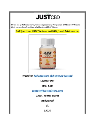 Full Spectrum CBD Tincture JustCBD  Justcbdstore.com