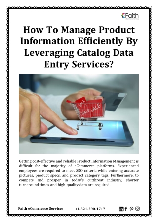 How To Manage Product Information Efficiently By Leveraging Catalog Data Entry