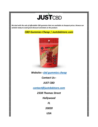 CBD Gummies Cheap  Justcbdstore.com