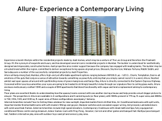 Allure- Experience a Contemporary Living