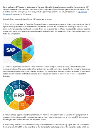 Open Source ERP Popularity Due To Many Benefits