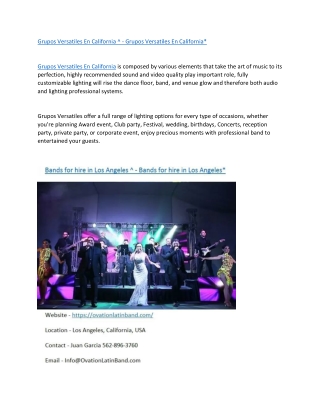 Grupos Versatiles En California ^ - Grupos Versatiles En California*