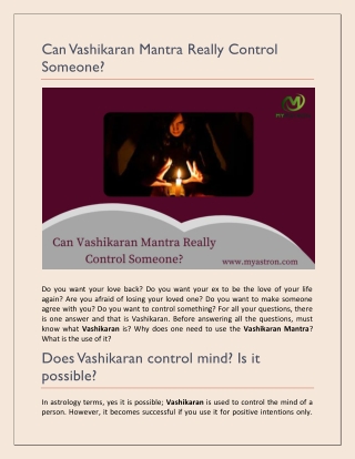 Can Vashikaran Mantra Really Control Someone