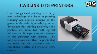 Direct to Garment Printing- DTG Printers