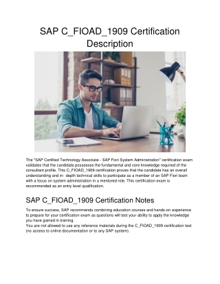 SAP C_FIOAD_1909 Certification Description