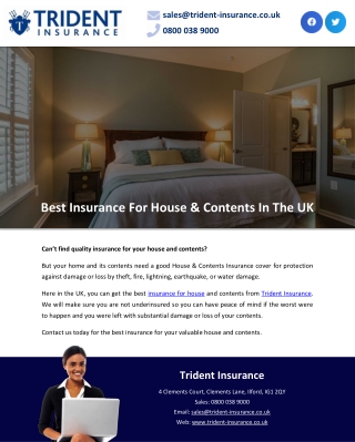 Best Insurance For House & Contents In The UK