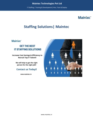 Staffing Solutions -Maintec