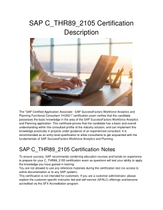 SAP C_THR89_2105 Certification Description