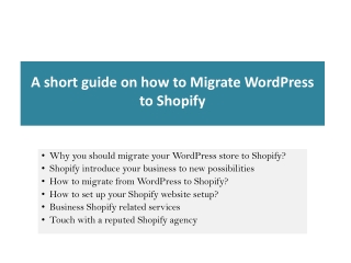 A short guide on how to migrate WordPress to Shopify