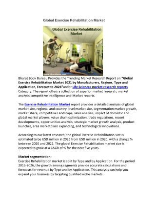 Global Exercise Rehabilitation Market